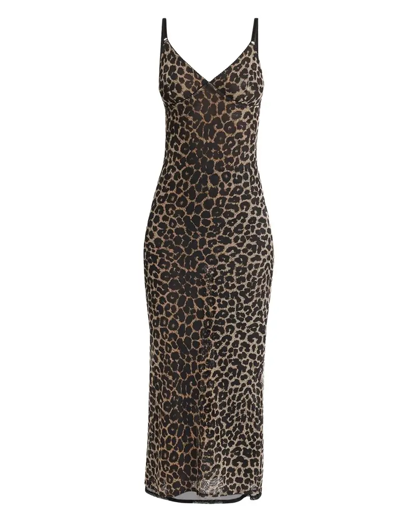 Saint Laurent Leopard Tulle Slip Dress | Image 1 Saint Laurent Leopard Tulle Slip Dress | Image 1