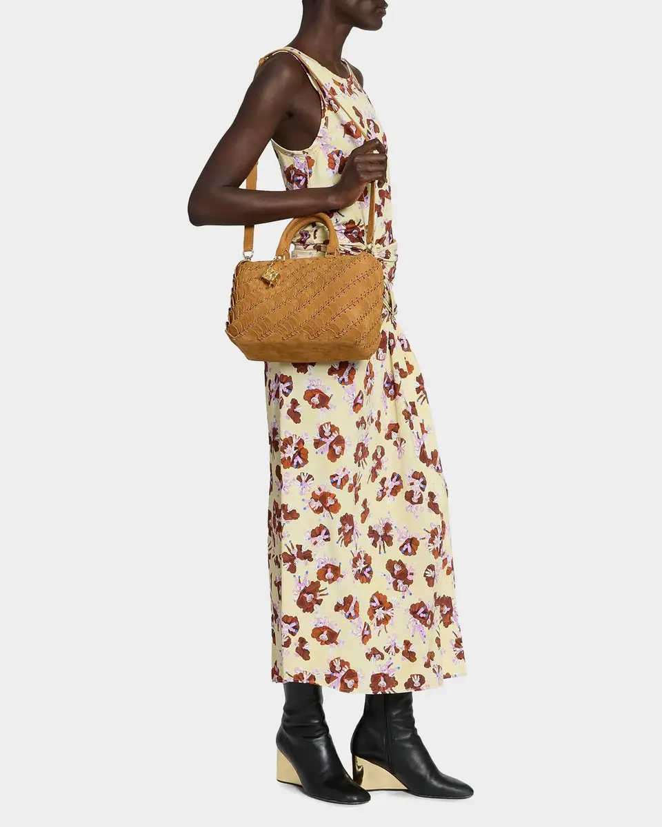Rabanne Suede-Cotton Top Handle Bag | Thumbnail 2