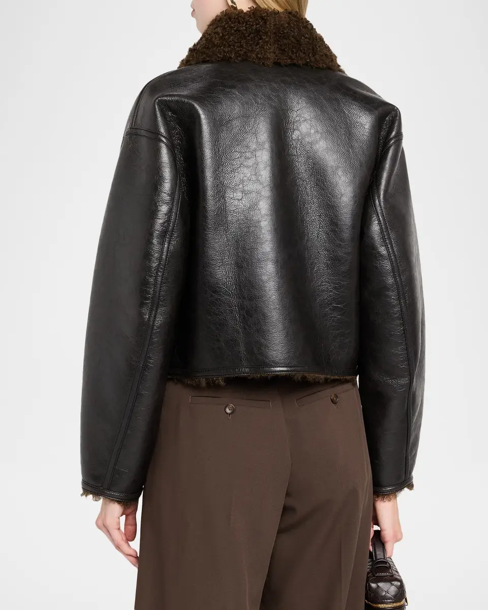 A.L.C. Stella Sherpa-Lined Faux Leather Jacket | Thumbnail 3 A.L.C. Stella Sherpa-Lined Faux Leather Jacket | Thumbnail 3