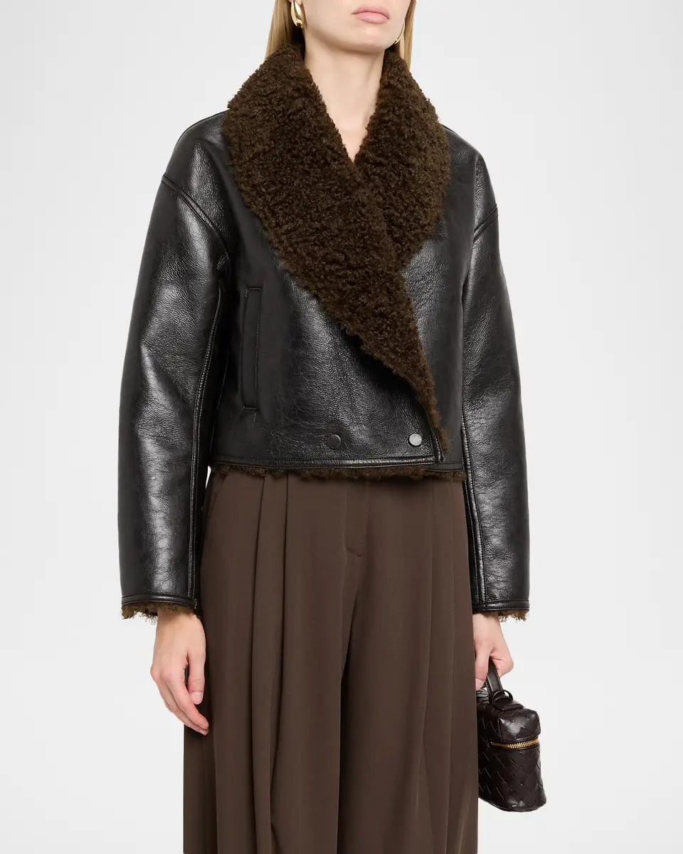 A.L.C. Stella Sherpa-Lined Faux Leather Jacket | Thumbnail 4 A.L.C. Stella Sherpa-Lined Faux Leather Jacket | Thumbnail 4