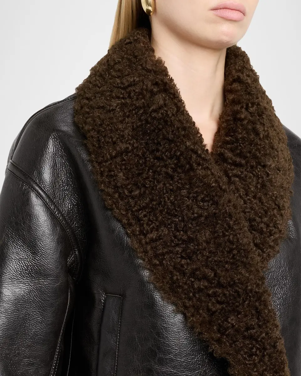 A.L.C. Stella Sherpa-Lined Faux Leather Jacket | Thumbnail 5 A.L.C. Stella Sherpa-Lined Faux Leather Jacket | Thumbnail 5