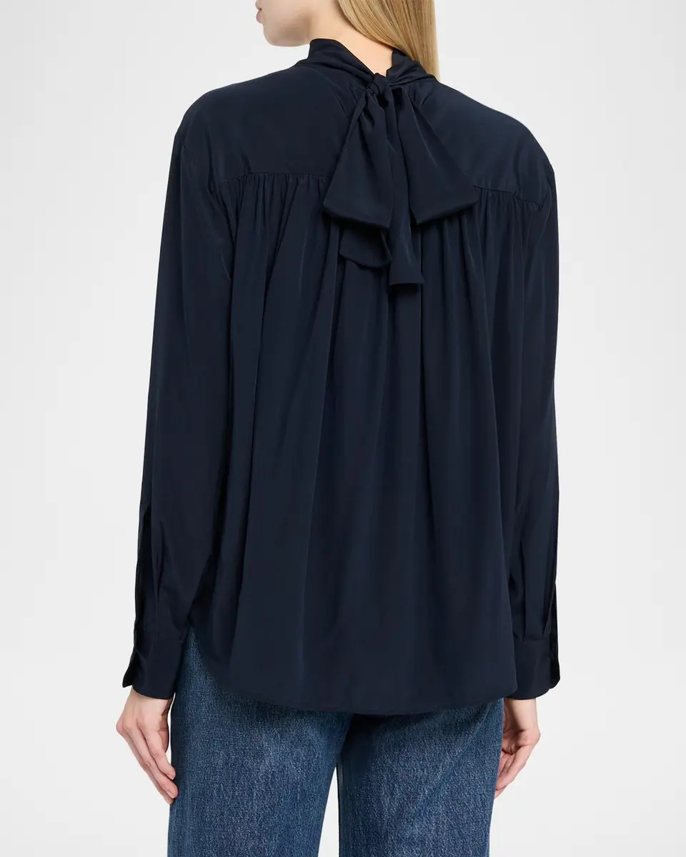 A.L.C. Danielle Silk Tie-Neck Top | Thumbnail 3 A.L.C. Danielle Silk Tie-Neck Top | Thumbnail 3