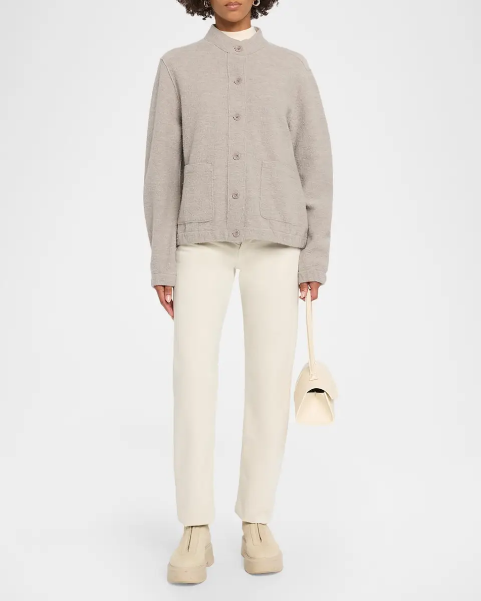 Eileen Fisher Button-Front Boiled Wool Jacket | Thumbnail 2 Eileen Fisher Button-Front Boiled Wool Jacket | Thumbnail 2