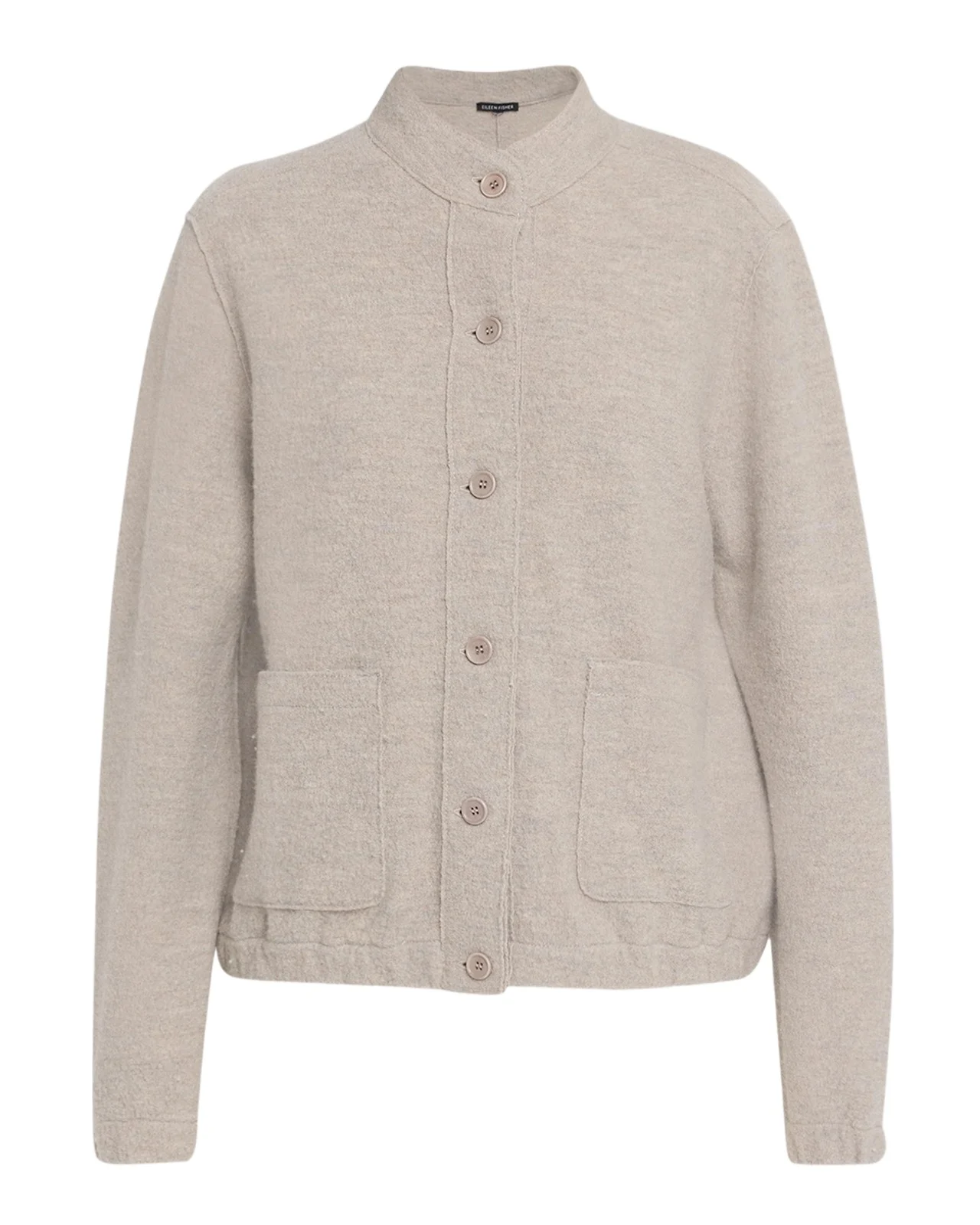 Eileen Fisher Button-Front Boiled Wool Jacket