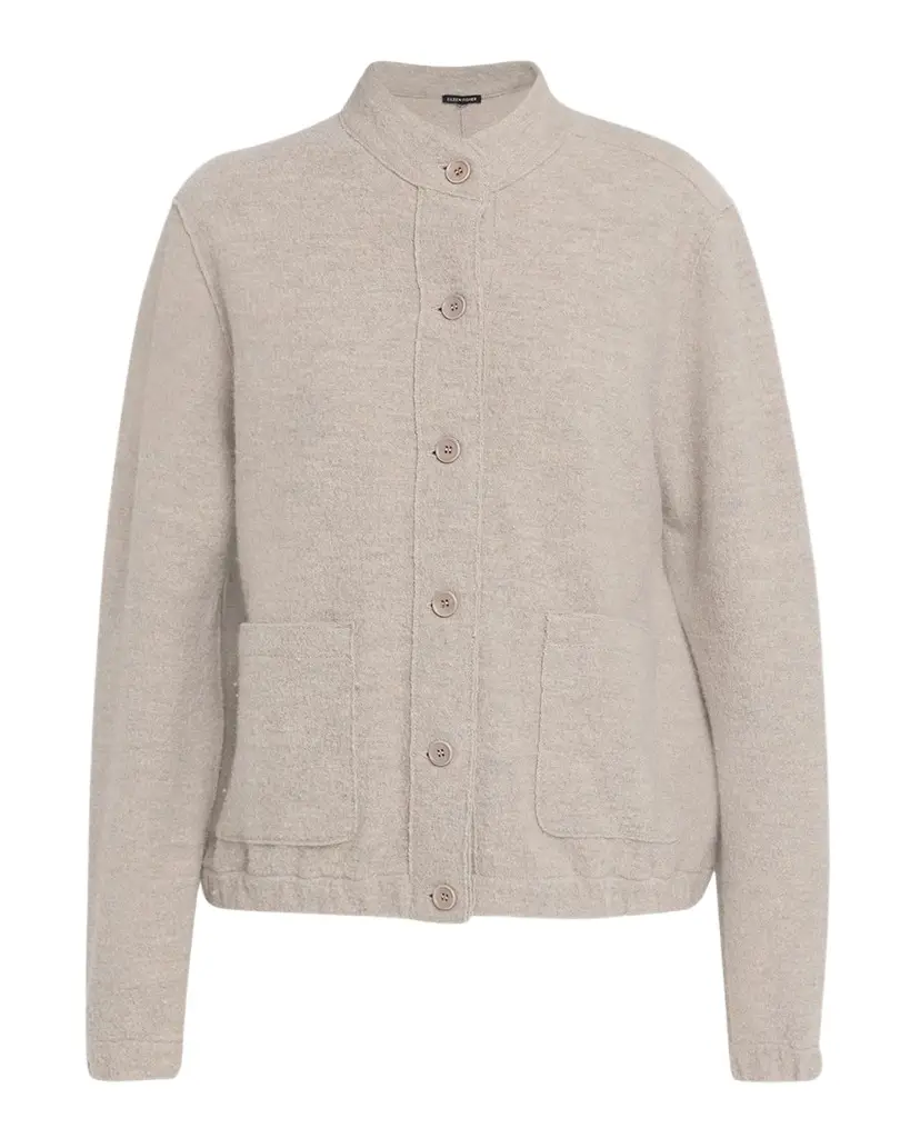 Eileen Fisher Button-Front Boiled Wool Jacket | Image 1 Eileen Fisher Button-Front Boiled Wool Jacket | Image 1