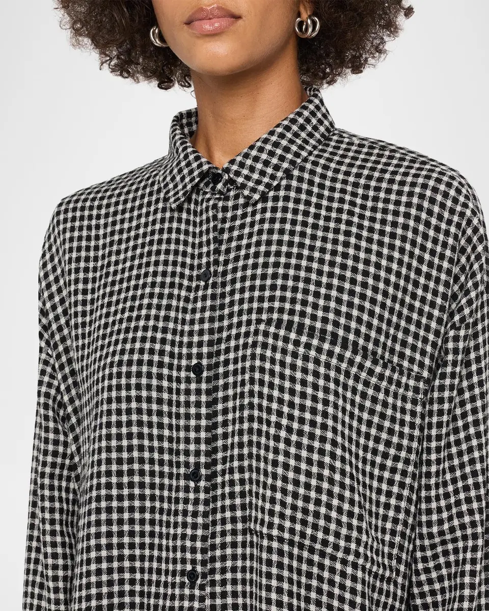 Eileen Fisher Crinkled Wool-Cotton Grid Shirt | Thumbnail 5 Eileen Fisher Crinkled Wool-Cotton Grid Shirt | Thumbnail 5