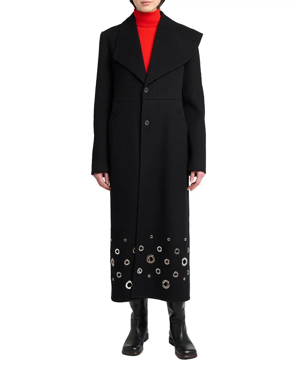 Proenza Schouler Alix Embellished Compact Melton Wool Long Coat | Thumbnail 2