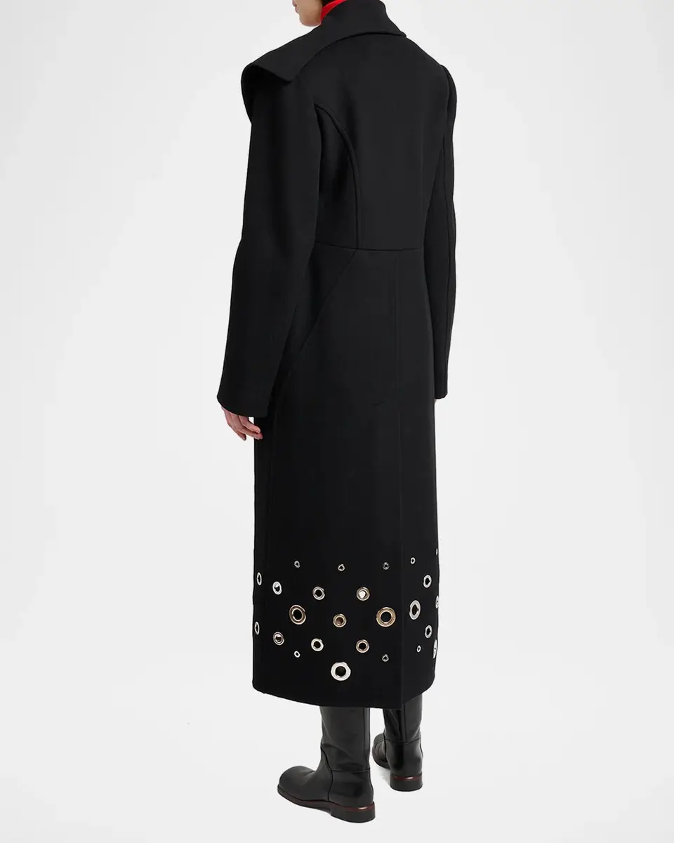Proenza Schouler Alix Embellished Compact Melton Wool Long Coat | Thumbnail 3