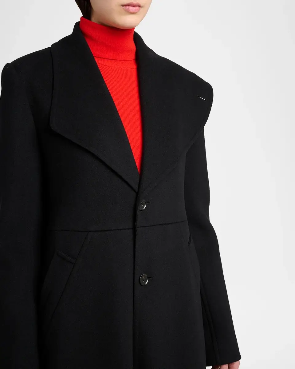 Proenza Schouler Alix Embellished Compact Melton Wool Long Coat | Thumbnail 5
