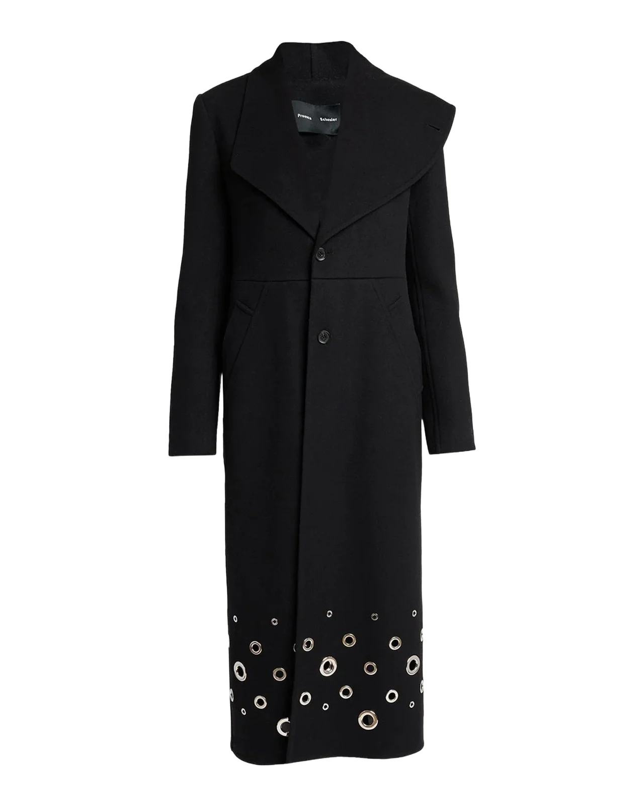 Alix Embellished Compact Melton Wool Long Coat Alix Embellished Compact Melton Wool Long Coat