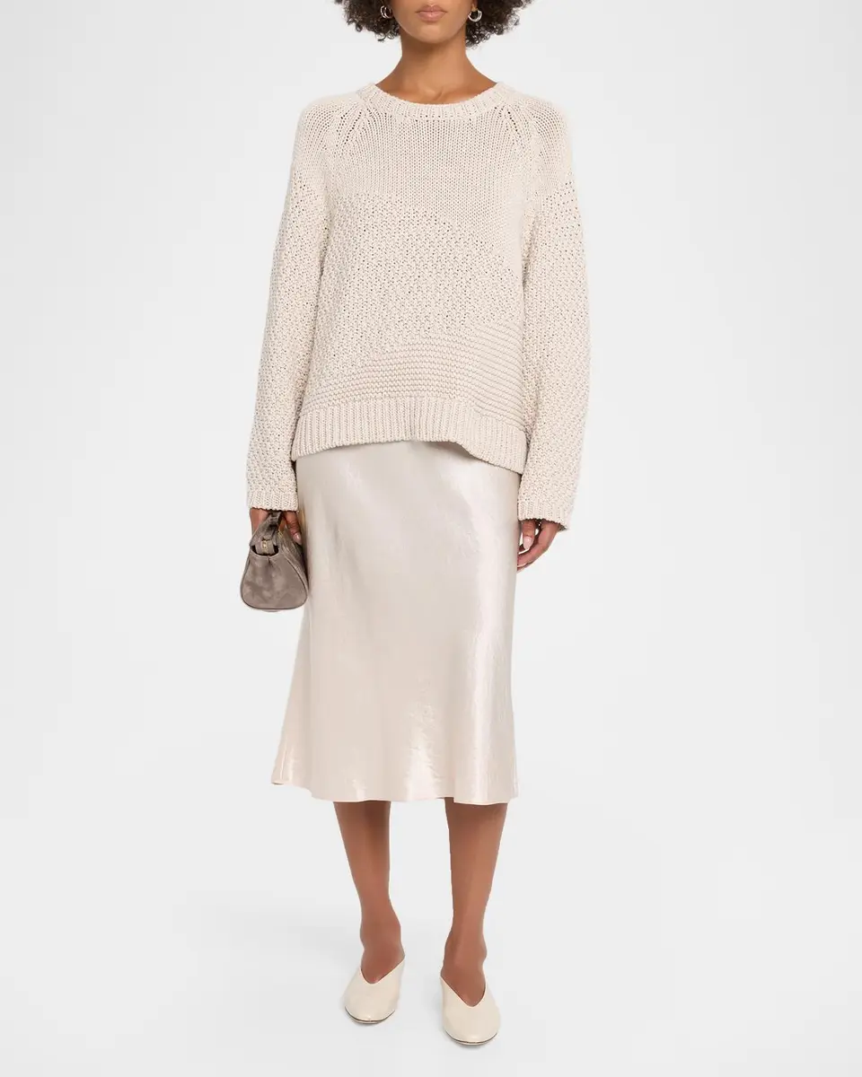 Eileen Fisher Mixed-Stitch Crewneck Cotton Cord Sweater | Thumbnail 2 Eileen Fisher Mixed-Stitch Crewneck Cotton Cord Sweater | Thumbnail 2