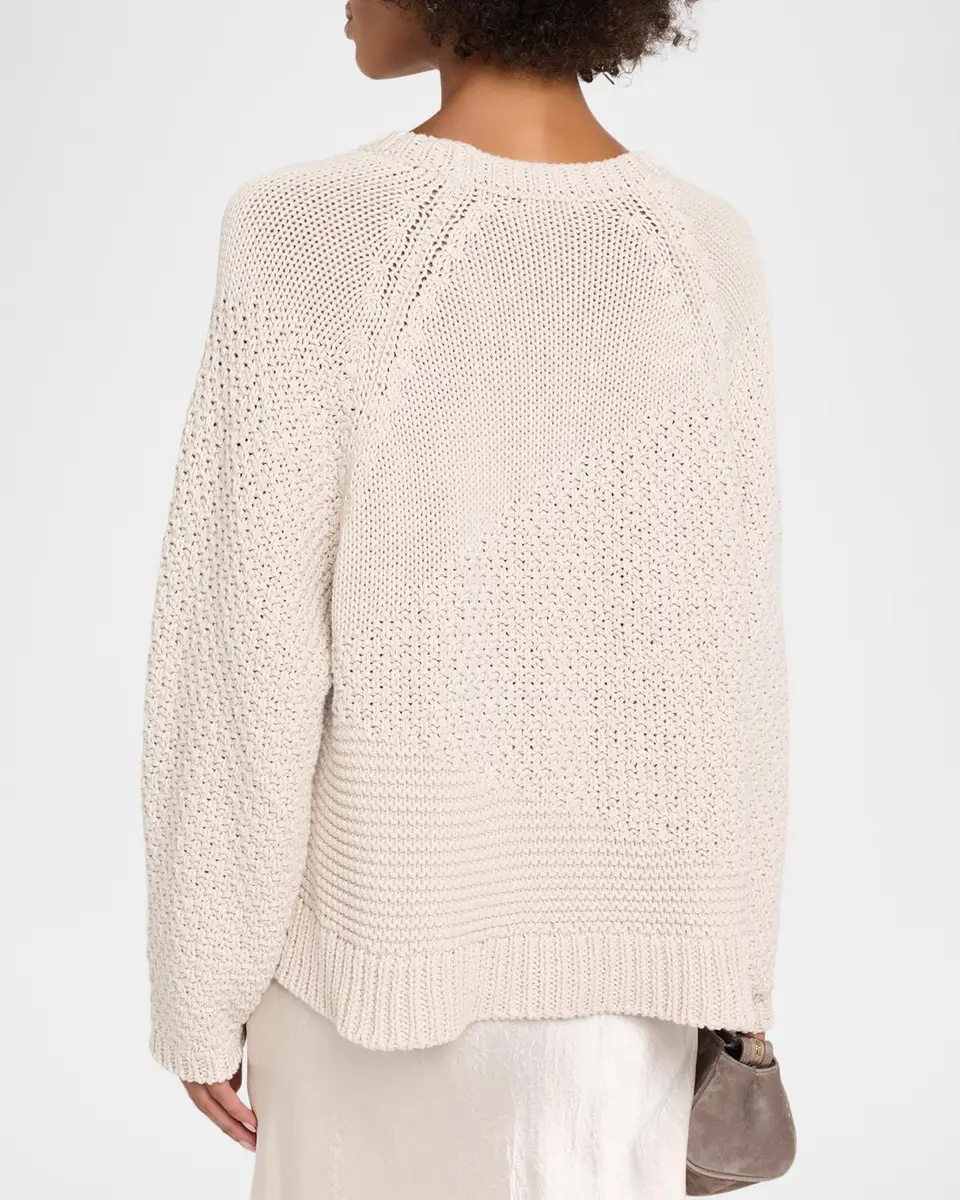 Eileen Fisher Mixed-Stitch Crewneck Cotton Cord Sweater | Thumbnail 3 Eileen Fisher Mixed-Stitch Crewneck Cotton Cord Sweater | Thumbnail 3
