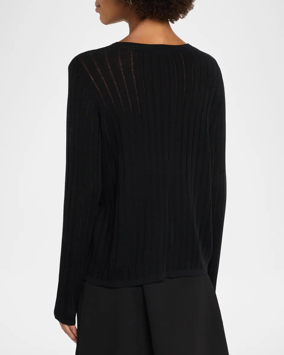 Eileen Fisher Lightweight Crewneck Merino Wool Knit Sweater | Thumbnail 3 Eileen Fisher Lightweight Crewneck Merino Wool Knit Sweater | Thumbnail 3