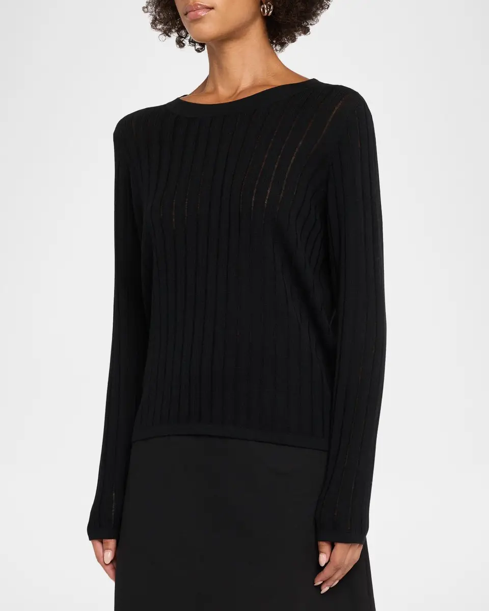 Eileen Fisher Lightweight Crewneck Merino Wool Knit Sweater | Thumbnail 4 Eileen Fisher Lightweight Crewneck Merino Wool Knit Sweater | Thumbnail 4