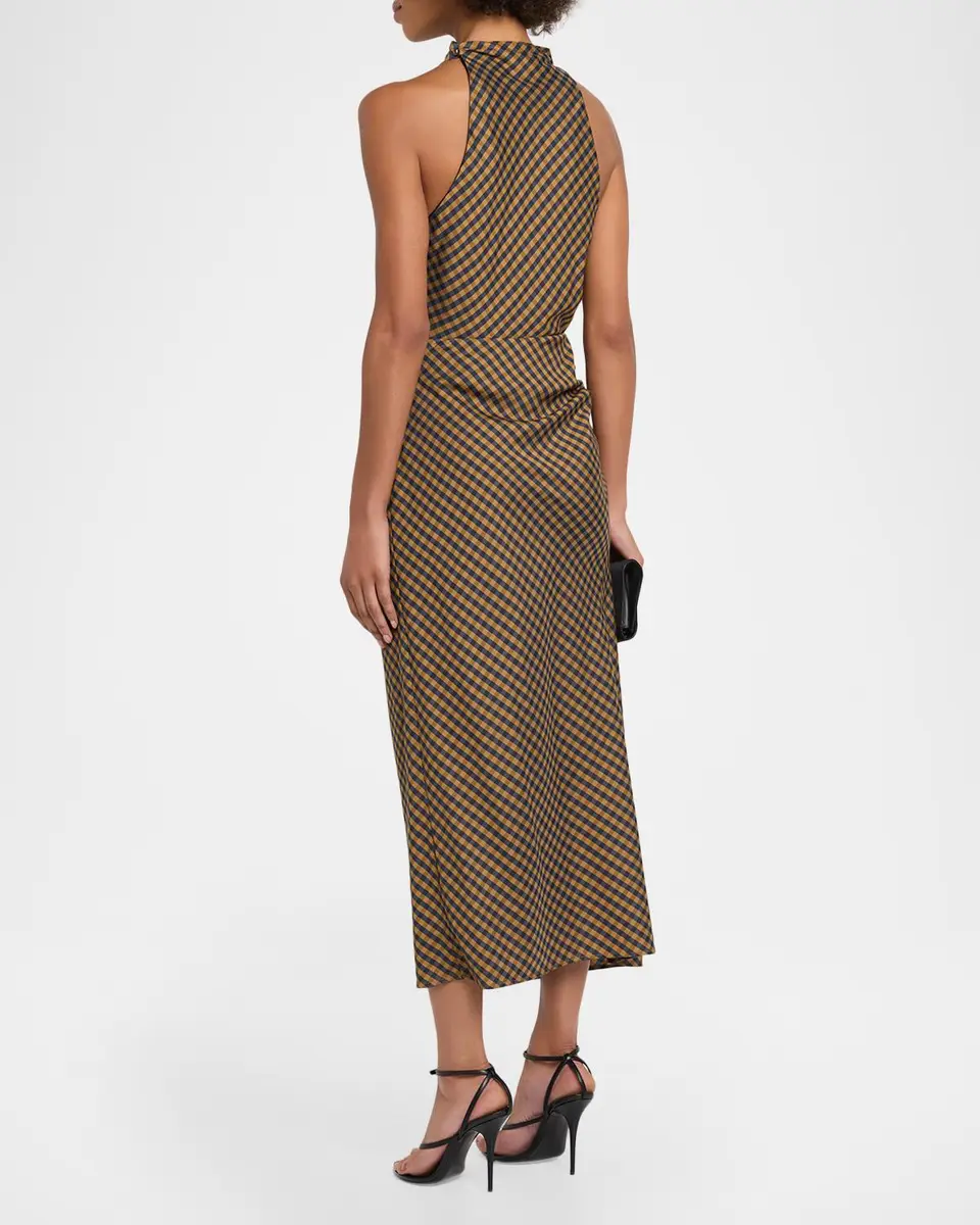 A.L.C. Jean Draped Check Midi Skirt | Thumbnail 3 A.L.C. Jean Draped Check Midi Skirt | Thumbnail 3