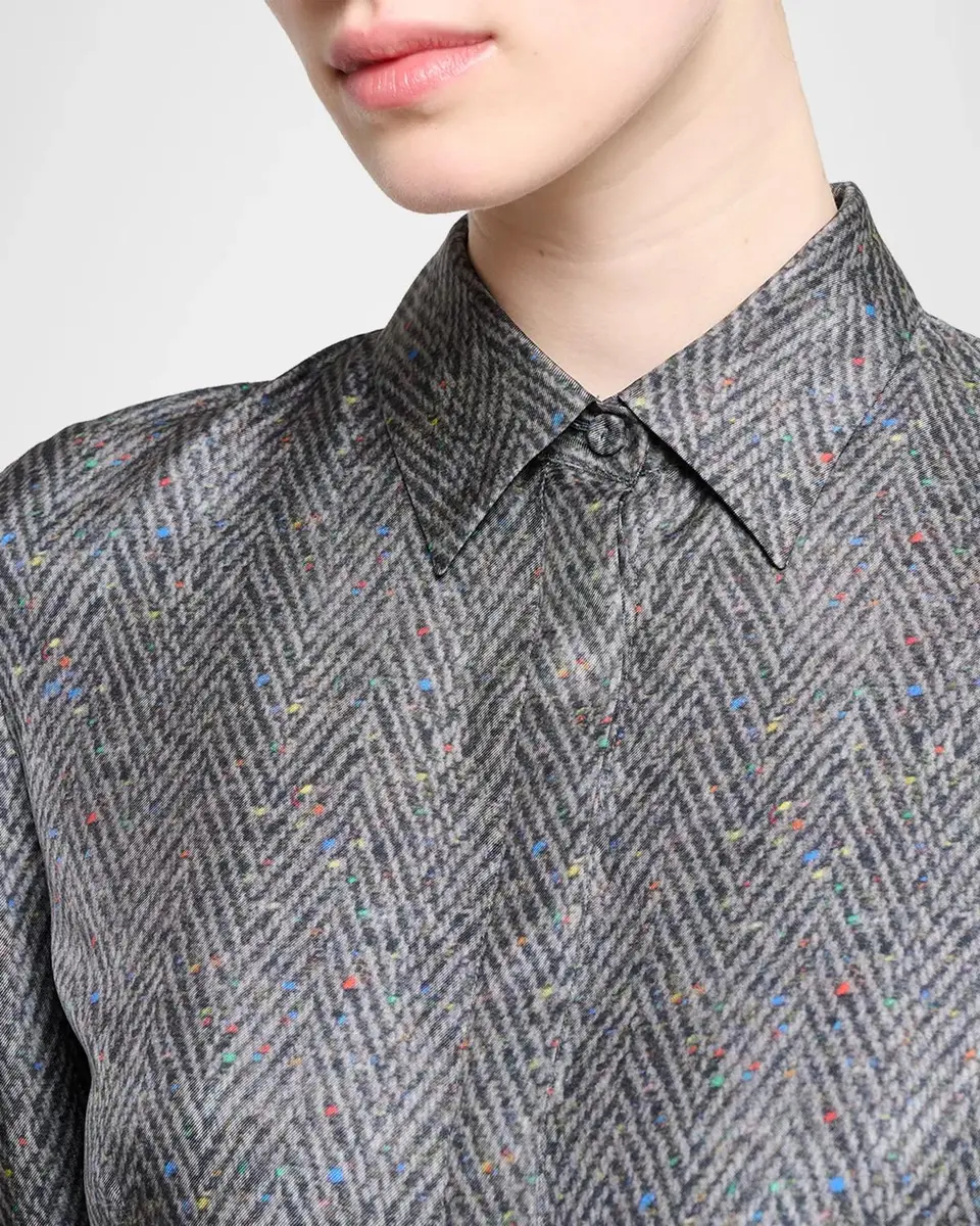 Gabriela Hearst Jane Herringbone Print Silk Belted Midi Shirtdress | Thumbnail 5 Gabriela Hearst Jane Herringbone Print Silk Belted Midi Shirtdress | Thumbnail 5