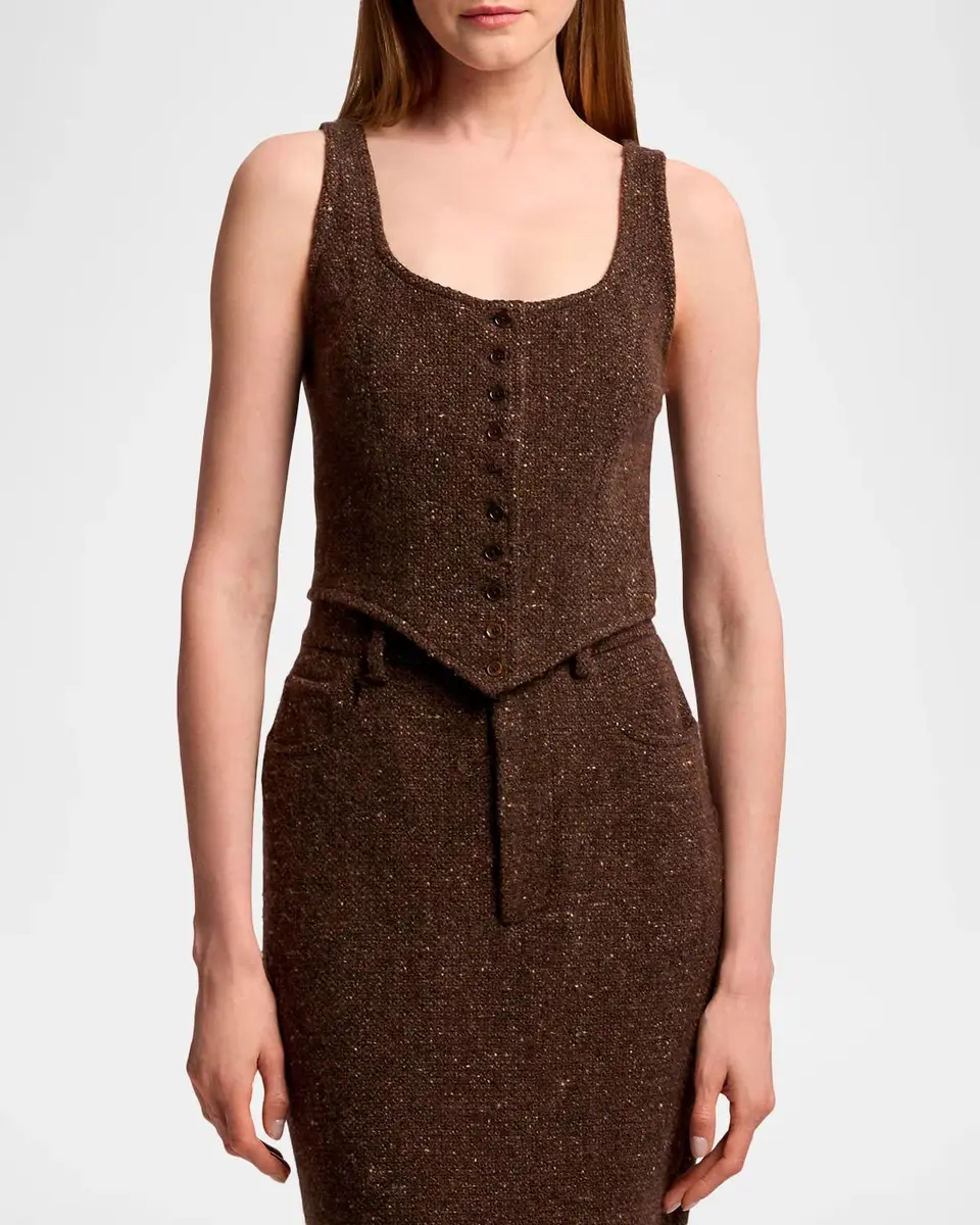 Ralph Lauren Collection Sherry Wool-Blend Donegal Tweed Top | Thumbnail 4 Ralph Lauren Collection Sherry Wool-Blend Donegal Tweed Top | Thumbnail 4