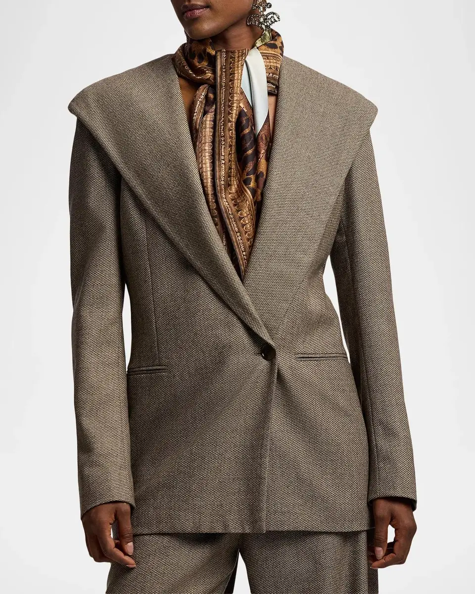 Ralph Lauren Collection Stassie Birdseye Tweed Jacket | Thumbnail 4