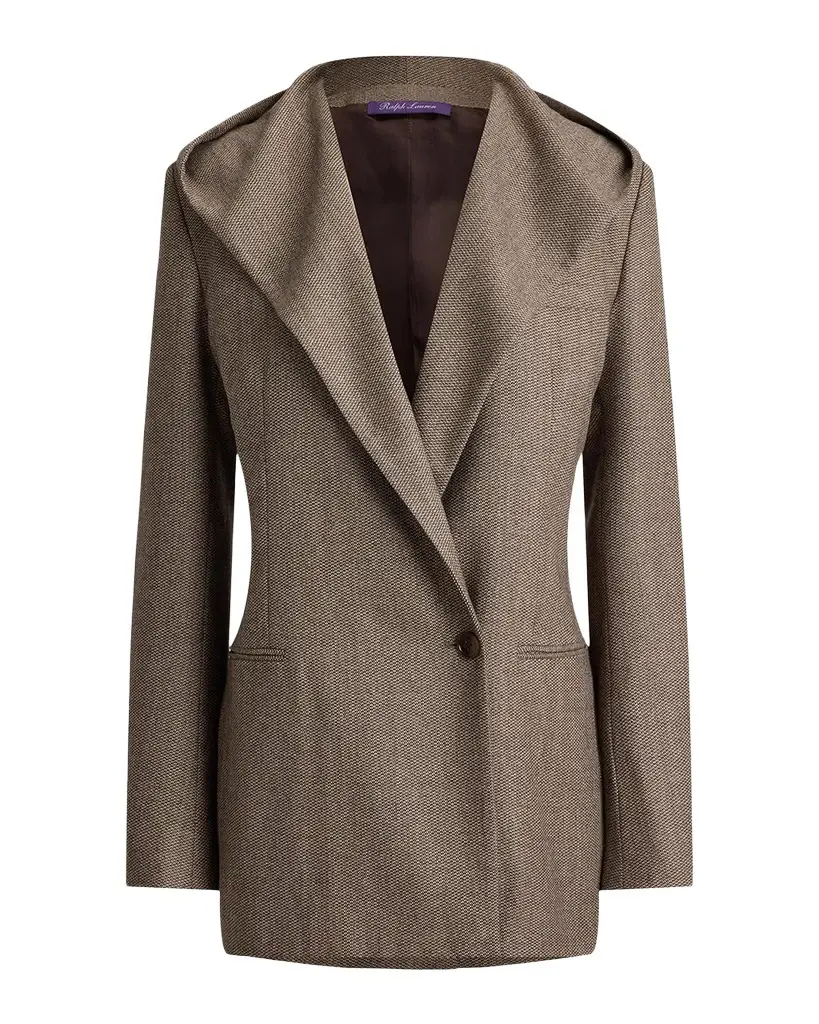 Ralph Lauren Collection Stassie Hooded Single-Breasted Wool Jacket | Image 1 Ralph Lauren Collection Stassie Hooded Single-Breasted Wool Jacket | Image 1