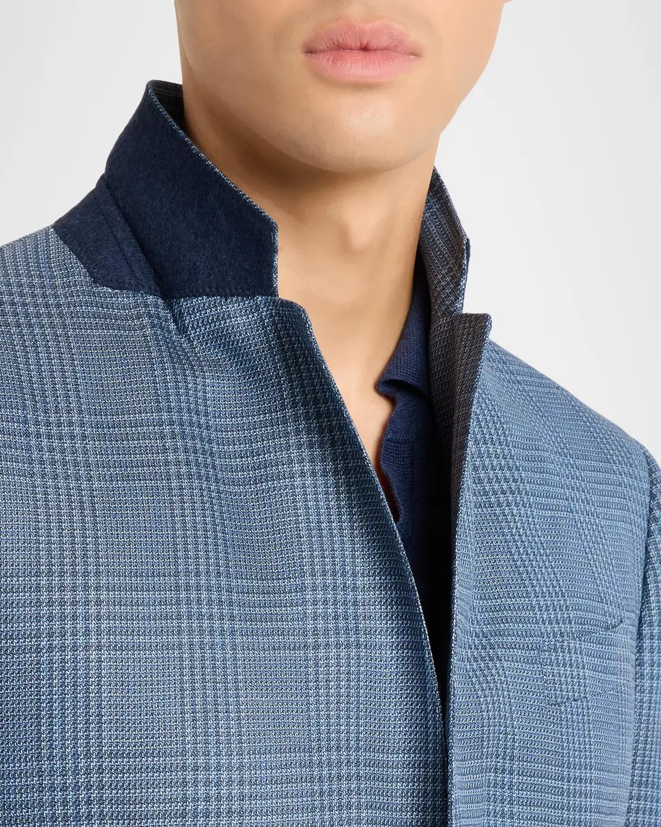 Emporio Armani Men's Glen Plaid Single-Breasted Sport Coat | Thumbnail 7