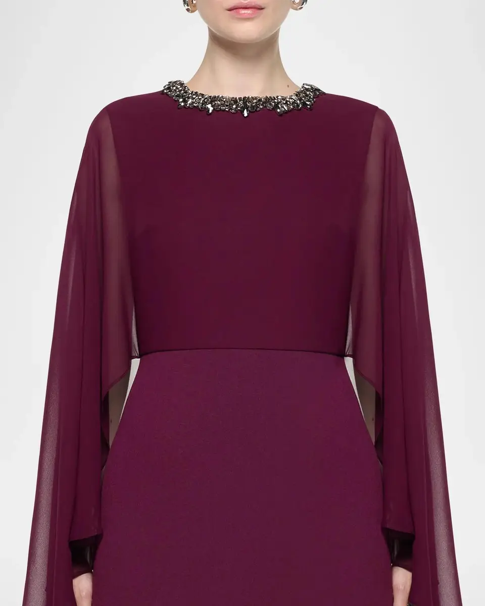 Roland Mouret Embellished Cape Column Gown | Thumbnail 5 Roland Mouret Embellished Cape Column Gown | Thumbnail 5