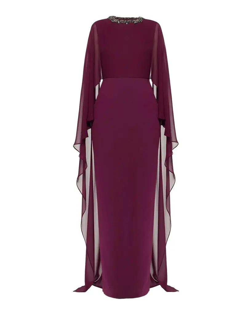 Roland Mouret Embellished Cape Column Gown | Image 1 Roland Mouret Embellished Cape Column Gown | Image 1