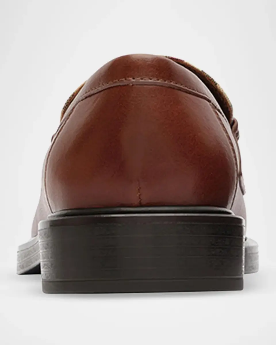 Burberry Men's Pembroke Leather Check Penny Loafers | Thumbnail 2 Burberry Men's Pembroke Leather Check Penny Loafers | Thumbnail 2