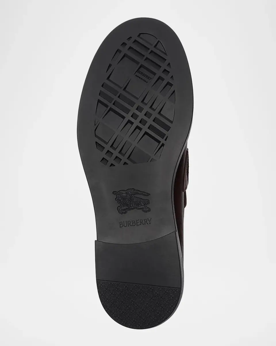 Burberry Men's Pembroke Leather Check Penny Loafers | Thumbnail 5 Burberry Men's Pembroke Leather Check Penny Loafers | Thumbnail 5