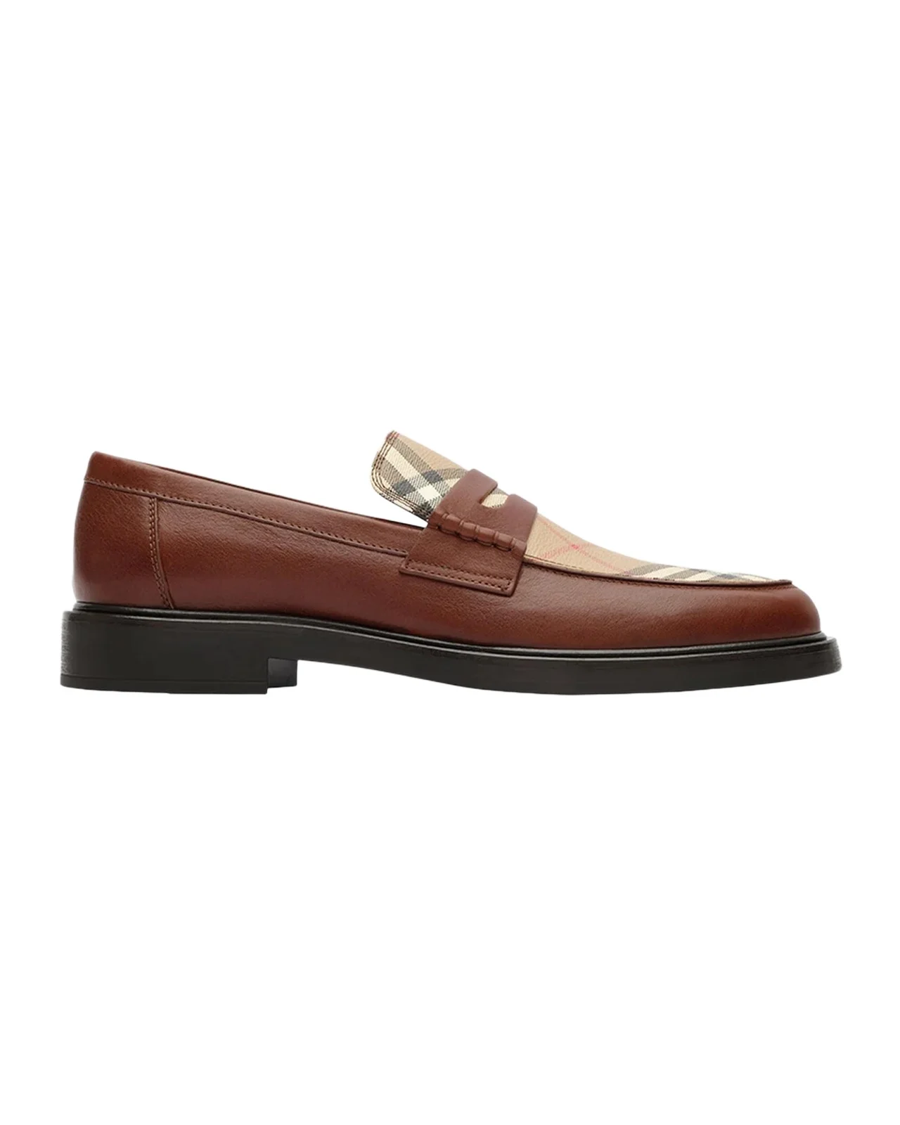 Burberry Men's Pembroke Leather Check Penny Loafers