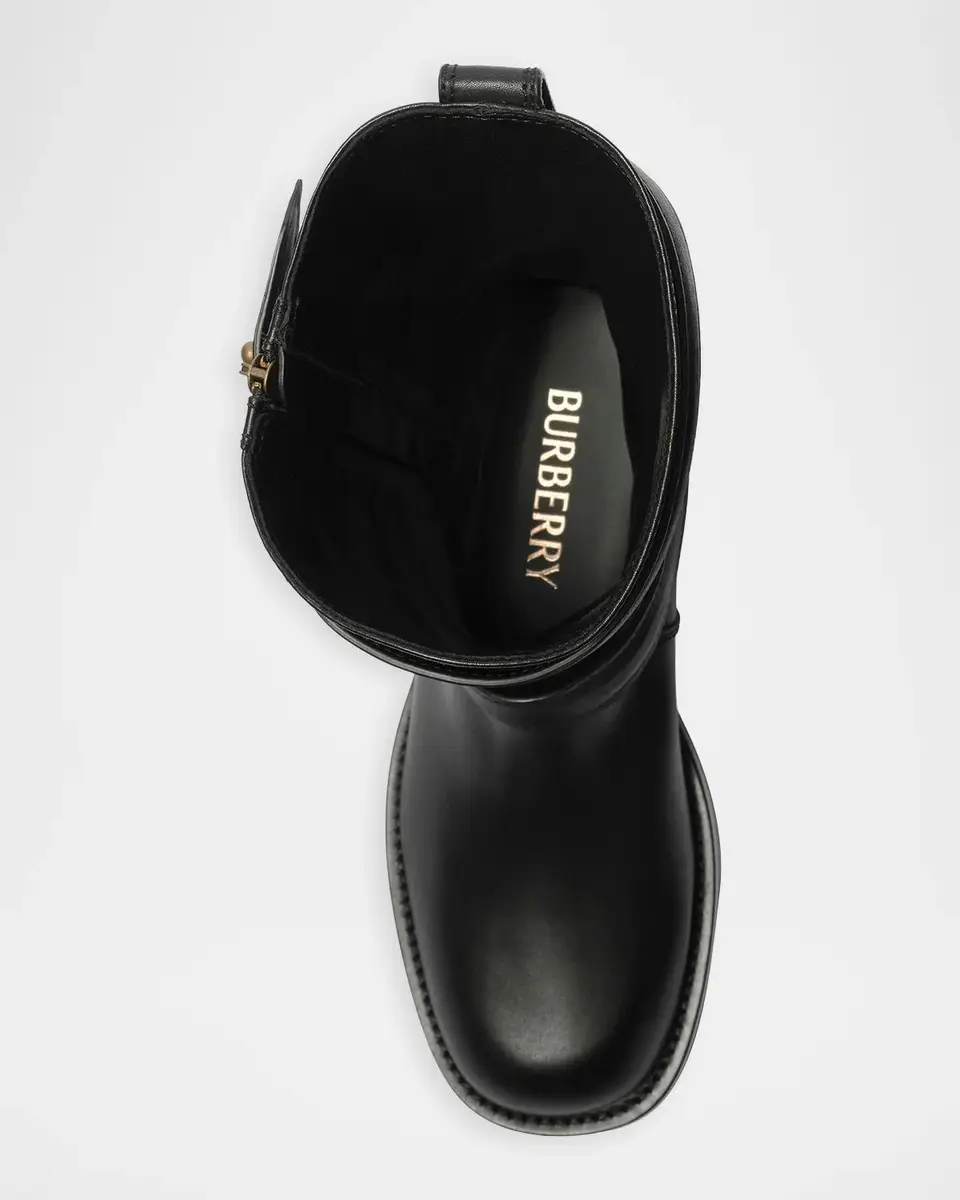 Burberry Men's Kent Leather Biker Boots | Thumbnail 6
