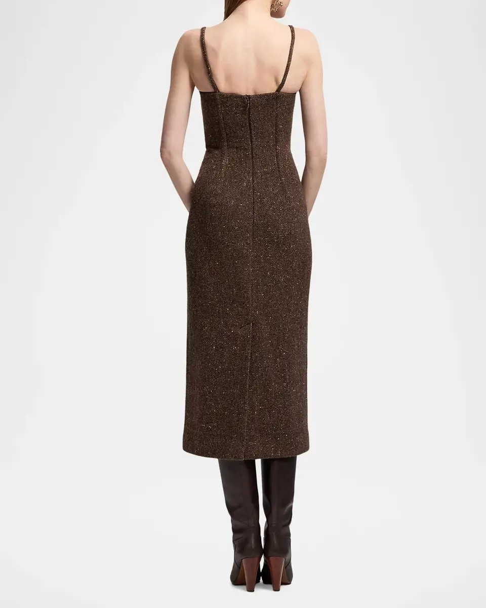 Ralph Lauren Collection Jocey Wool-Blend Donegal Tweed Day Dress | Thumbnail 3