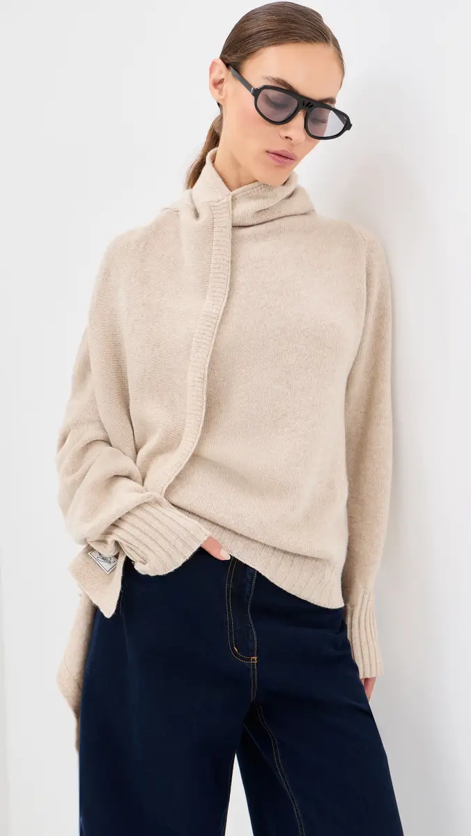 The Attico Draped Wool Sweater | Thumbnail 2 The Attico Draped Wool Sweater | Thumbnail 2