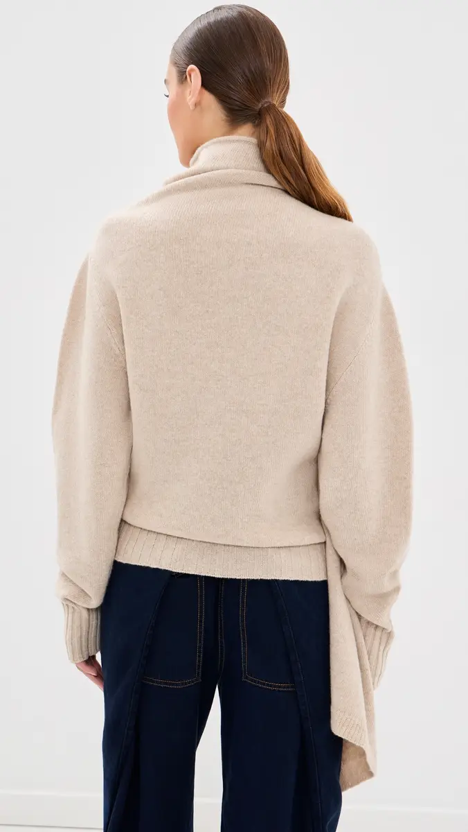 The Attico Draped Wool Sweater | Thumbnail 3 The Attico Draped Wool Sweater | Thumbnail 3