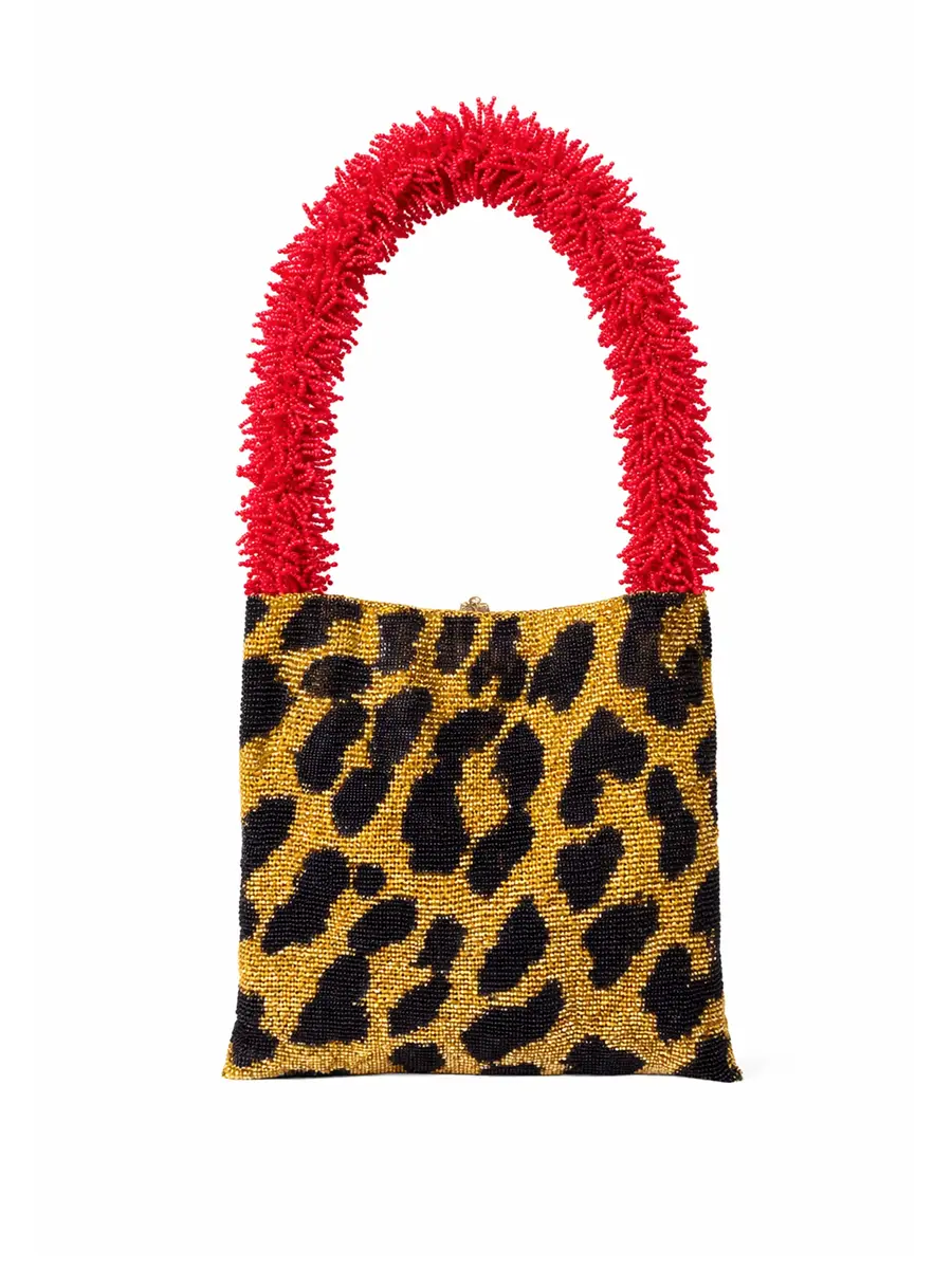 SAC DE SOUL Gold, Black, and Red Leopard Clash of Prints Bag | Image 1 SAC DE SOUL Gold, Black, and Red Leopard Clash of Prints Bag | Image 1