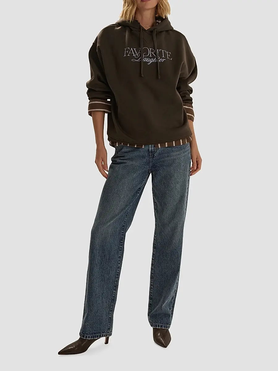 Favorite Daughter Women's The Embroidery Ritzy Logo Cotton-Blend Hoodie | Thumbnail 2 Favorite Daughter Women's The Embroidery Ritzy Logo Cotton-Blend Hoodie | Thumbnail 2