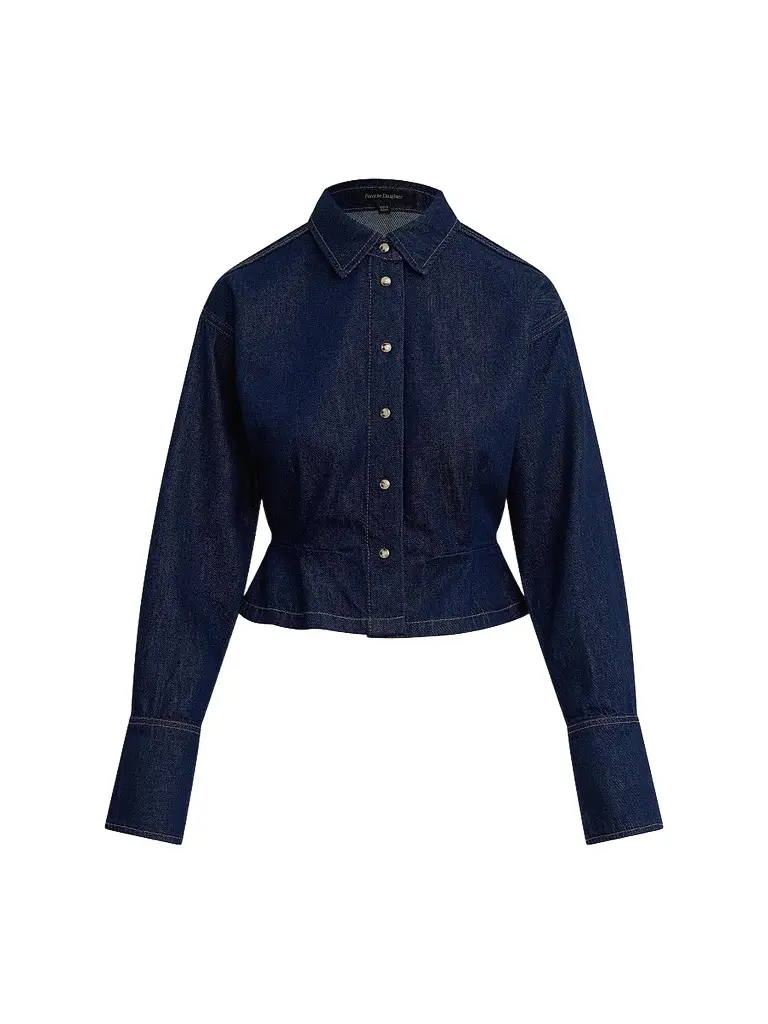 Favorite Daughter Women's The Eyes On Me Denim Shirt - Oxford | Image 1 Favorite Daughter Women's The Eyes On Me Denim Shirt - Oxford | Image 1