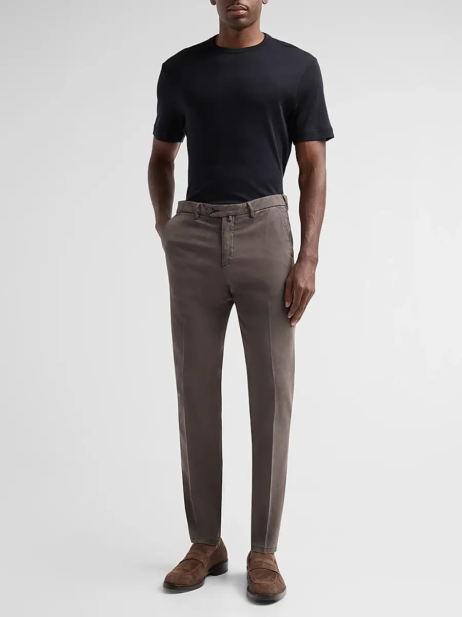 Sartorio Napoli Men's Solid Crease-Front Trousers | Thumbnail 2 Sartorio Napoli Men's Solid Crease-Front Trousers | Thumbnail 2