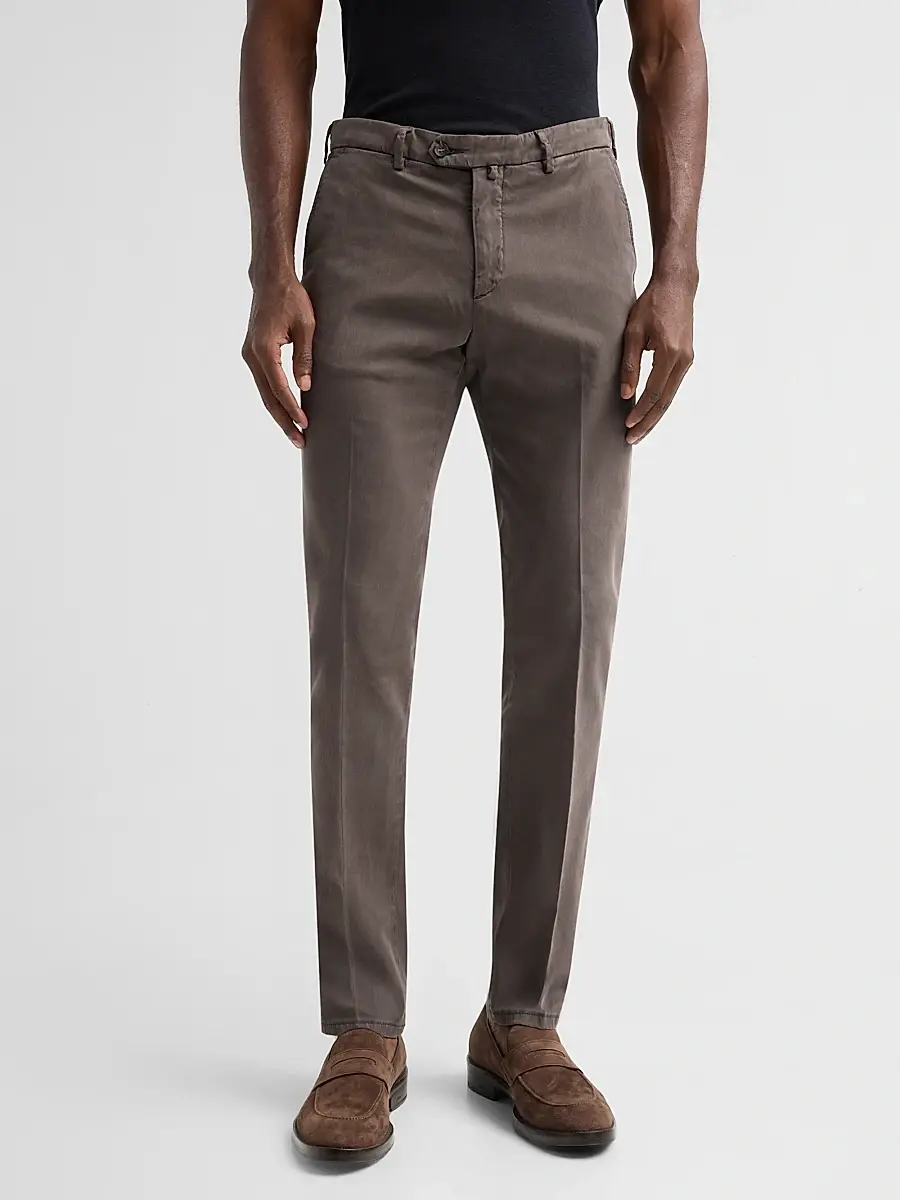 Sartorio Napoli Men's Solid Crease-Front Trousers | Thumbnail 4 Sartorio Napoli Men's Solid Crease-Front Trousers | Thumbnail 4