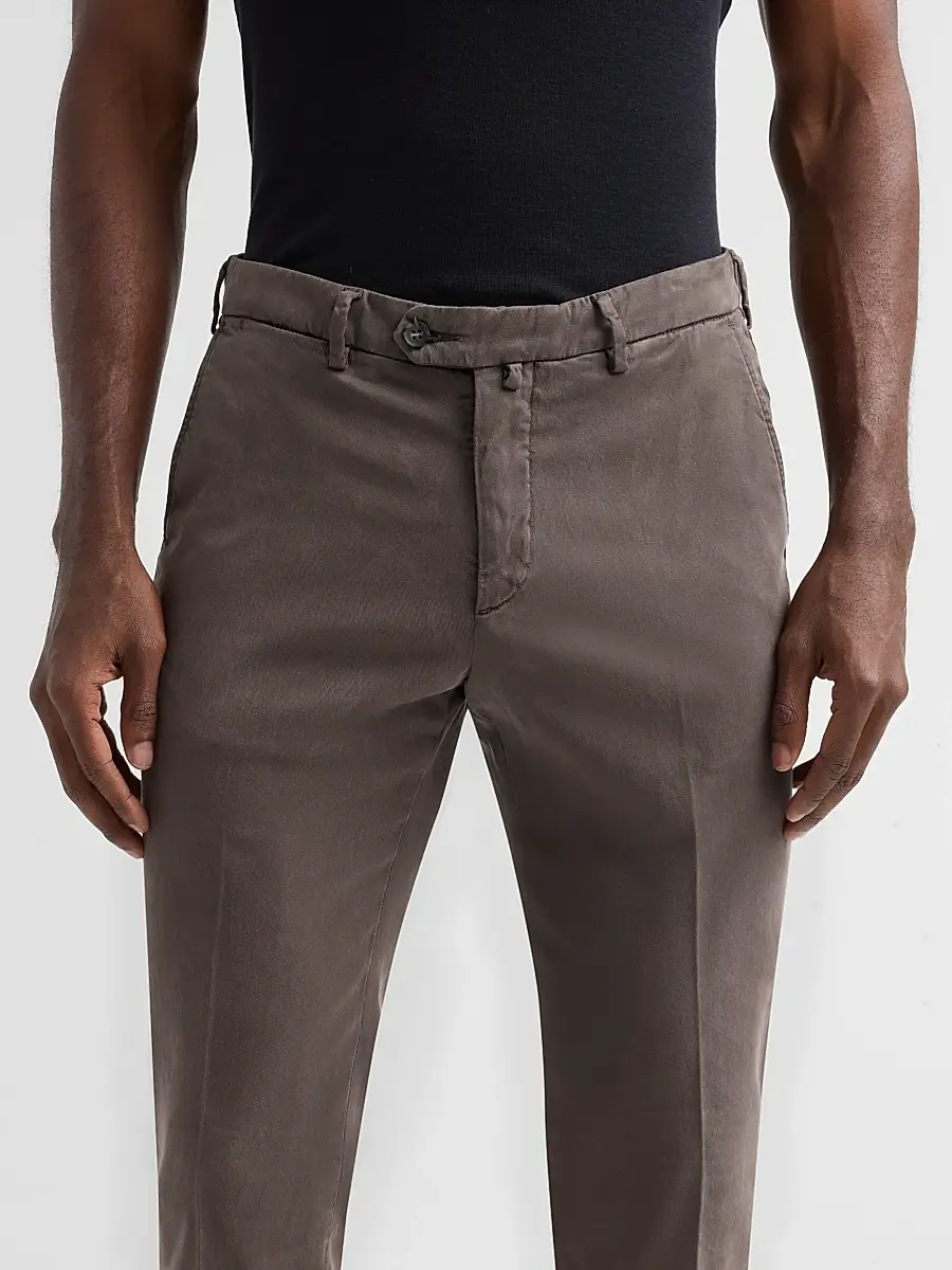 Sartorio Napoli Men's Solid Crease-Front Trousers | Thumbnail 5 Sartorio Napoli Men's Solid Crease-Front Trousers | Thumbnail 5
