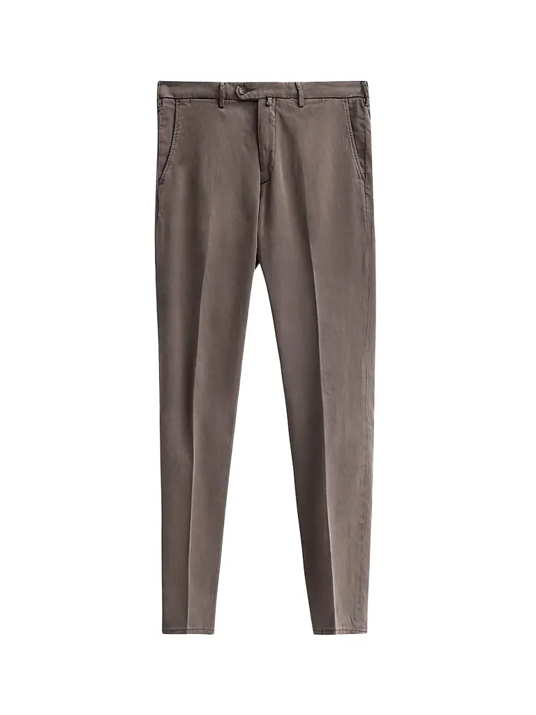 Sartorio Napoli Men's Solid Crease-Front Trousers - Dark Brown | Image 1 Sartorio Napoli Men's Solid Crease-Front Trousers - Dark Brown | Image 1