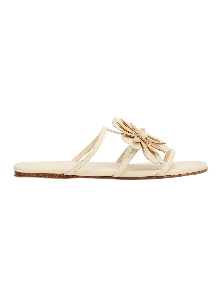 Zimmermann Women's Belara Flower-Appliqué Leather Sandals