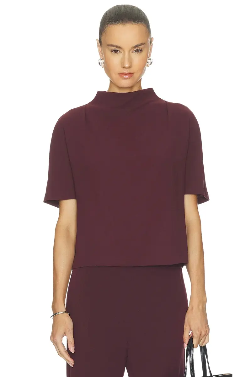 Draped Funnel Neck Top Draped Funnel Neck Top