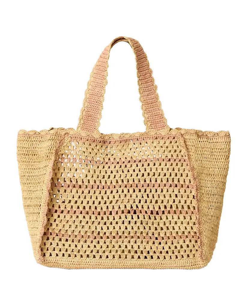 BTB Los Angeles Tulay East-West Raffia Tote Bag