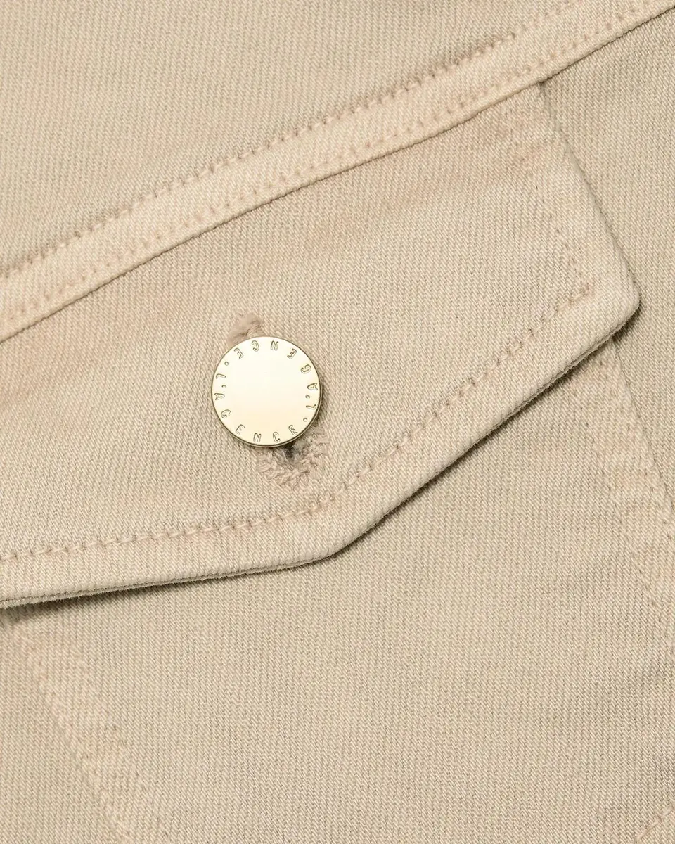 L'Agence Kirstie Cropped Short-Sleeve Denim Jacket | Thumbnail 6