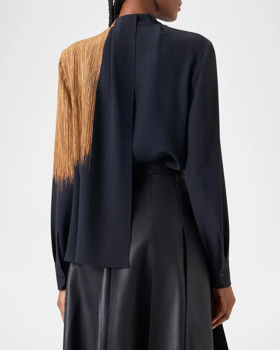 Akris Oro Lienzo Silk Crepe Blouse | Thumbnail 2 Akris Oro Lienzo Silk Crepe Blouse | Thumbnail 2