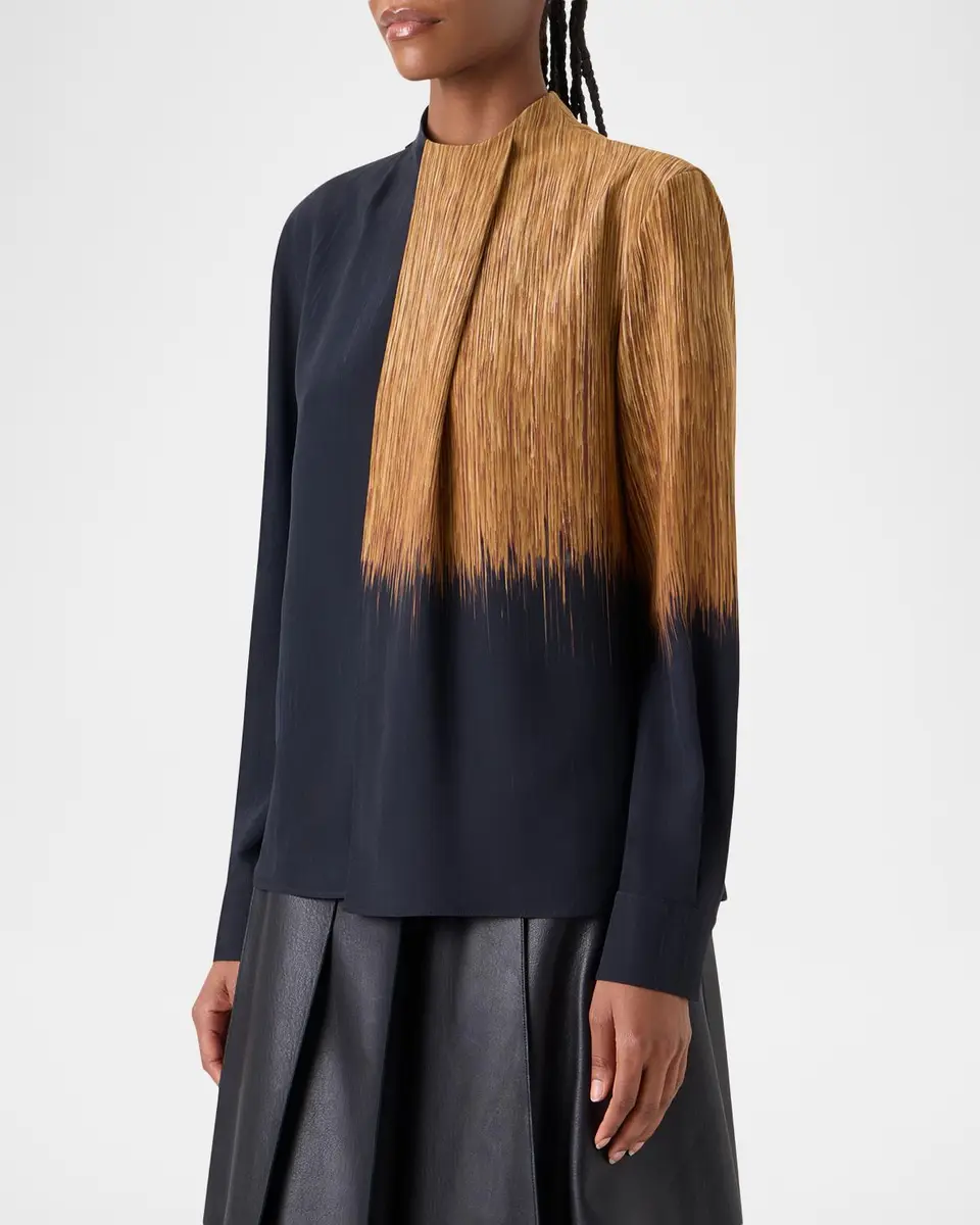 Akris Oro Lienzo Silk Crepe Blouse | Thumbnail 3 Akris Oro Lienzo Silk Crepe Blouse | Thumbnail 3