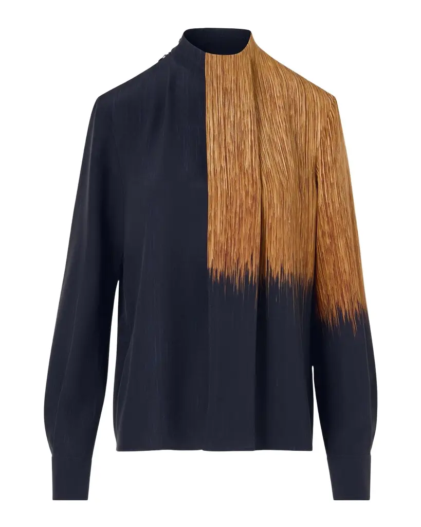 Akris Oro Lienzo Silk Crepe Blouse