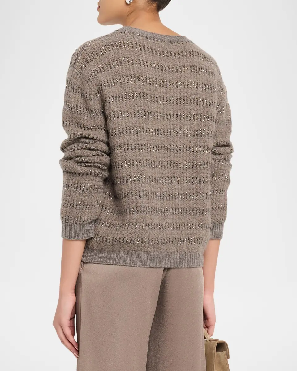 Fabiana Filippi Sequin Striped Wool-Mohair Sweater | Thumbnail 3