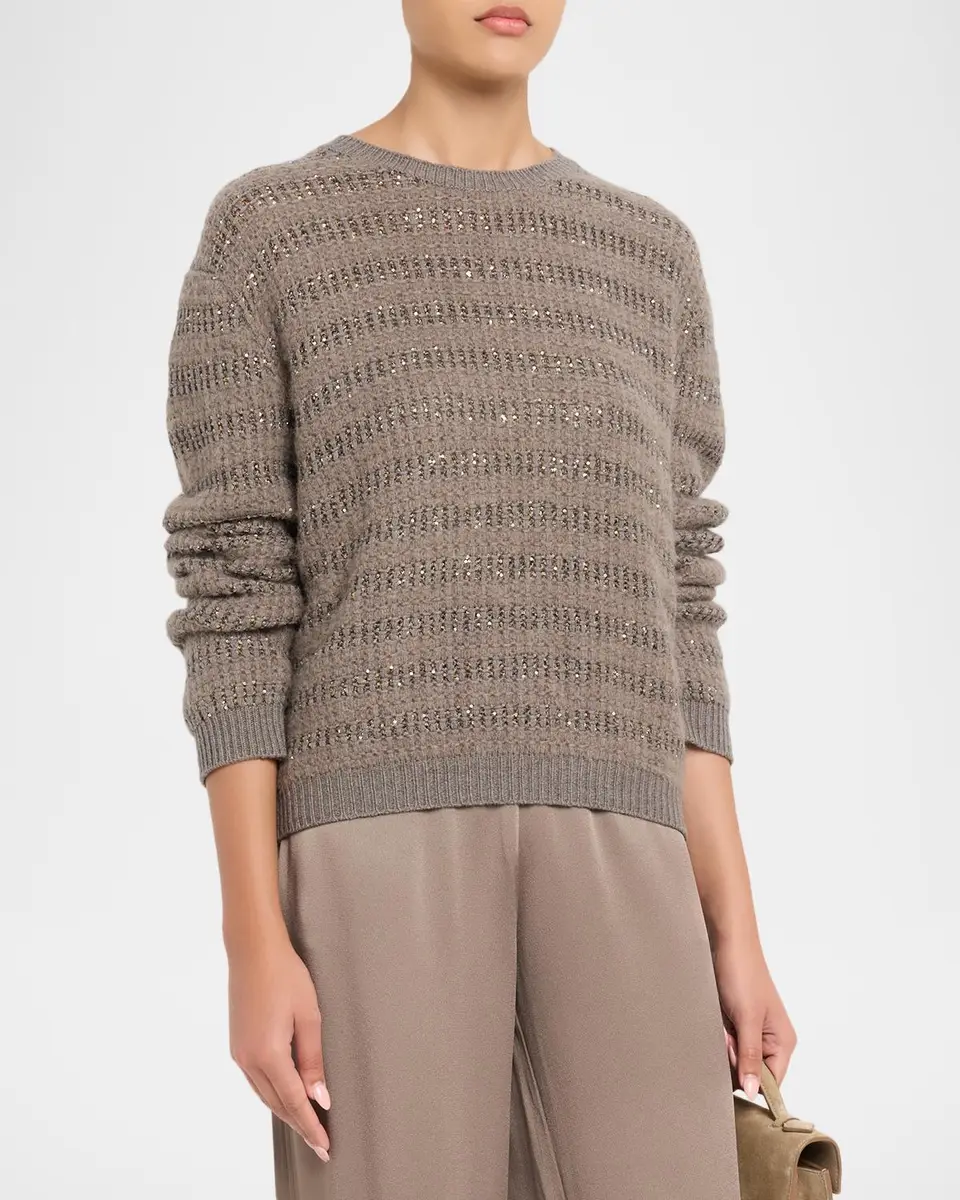 Fabiana Filippi Sequin Striped Wool-Mohair Sweater | Thumbnail 4