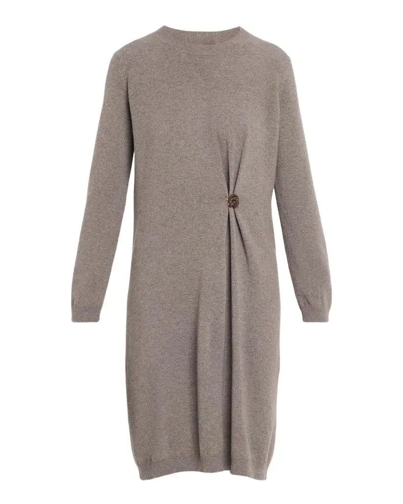 Fabiana Filippi Brooch-Embellished Knit Sweater Dress | Image 1 Fabiana Filippi Brooch-Embellished Knit Sweater Dress | Image 1